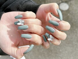 ワンカラー×蝶ストーン