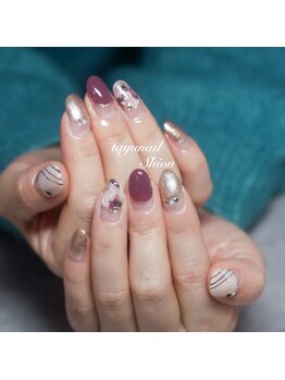 たゆ ネイル(たゆnail)/丸フレンチチョコネイル