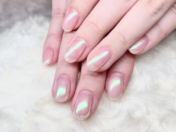 ネイルサロン オー(Oh!)/お爪の補強+オーロラパウダー