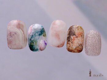アイネイルズ 吉祥寺店(I nails)/春色質感奥行きネイル