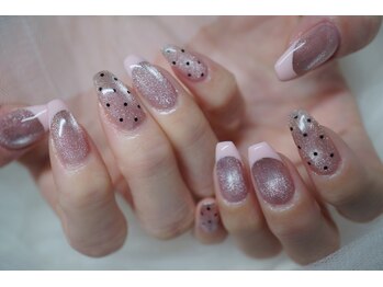 ピンクフレンチ×マグ×ドット