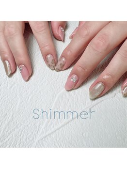 シマー(Shimmer)/レオパード柄ネイル