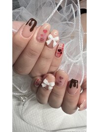 バレンタインネイル