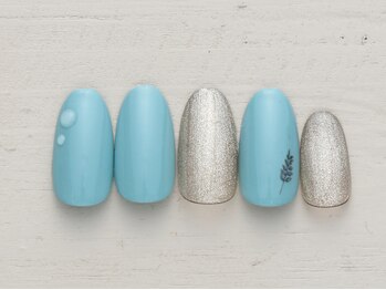 ネイルミックス 志木店(Nail Mix)/バイカラー×ボタニカル 4990円
