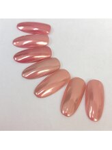 ルチア ネイルアンドアイラッシュ 元今泉店(Lucia)/ミラーネイルコッパーピンク