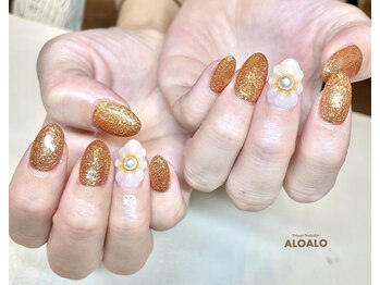 アロアロ(ALOALO)/ぷっくりフラワーネイル