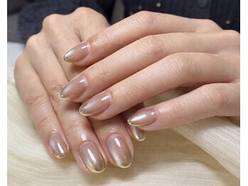 メルシーネイル(merci nail)の写真/オフィスにぴったり◎マグネットにミラーグラデーション。上品な指先で好印象を♪