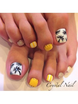 クリスタルネイル プレミアム イオンモール鹿児島店(CRYSTAL NAIL PREMIUM)/パームツリーフットネイル