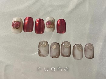 ルアナ(ruana)の写真/【次回予約でオフ無料】家事やお仕事で爪が伸ばせない方におすすめ◎短くても可愛いデザインを楽しめる♪