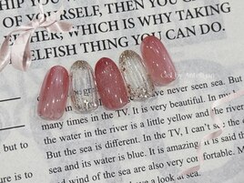 シンプルクリアバカラネイル