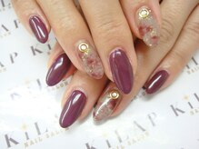 ネイルサロン キラップ(Nail Salon KiLAP)/ボルドー×タイダイネイル￥7980