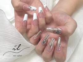 フレンチ×ミラーネイル