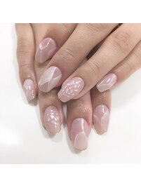 天然石風ネイル￥9980