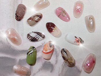 ハッピービューティー(Happy Beauty)/バレンタインアートチークネイル