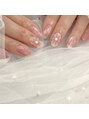 なでしこ ニュアンスアートに流行りのぷっくりフラワー