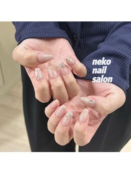 ネコ(Neko)/定額ネイル キラキラ リボン