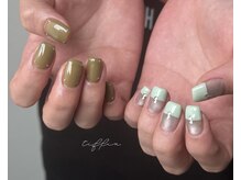 ネイルサロン ティフィン(tiffin)/～グリーンアシメ～