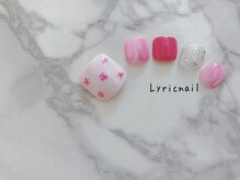 リリックネイル 本八幡店(LyricNail)/押花がオシャレなピンクフット♪