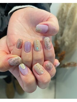 ユージューネイルルーム(UJU nail room)/リーフアートシェルネイル
