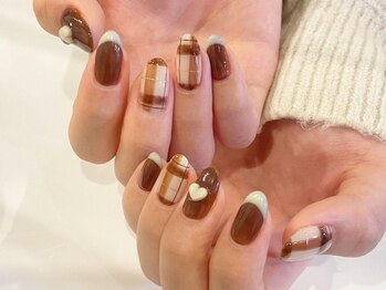 アイネイルズ 梅田店(I nails)/チェックハートフレンチ¥10700