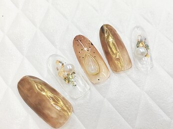 グラマーネイル(Glamor nail)/ゴールド×ニュアンス