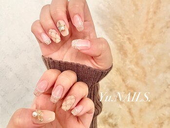 ユーネイルズ 恵比寿(Yu.NAILS.)/冬キルティング◎ツイードネイル