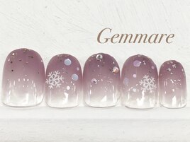 雪の結晶グラデーションネイル