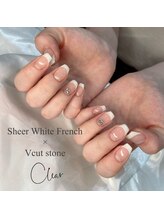 クリア なんば店(Clear)/乳白フレンチ×Vカット