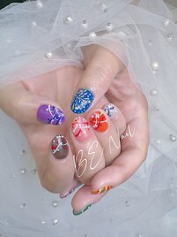 ヨーヨー花火デザインネイル