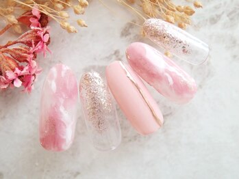 ラルネイル 大宮(Lull. nail)/#天然石風#ミラーアート#艶