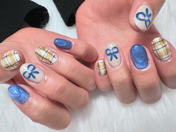 ブリスト(BRIST)/リボン/手書き/春チェックネイル