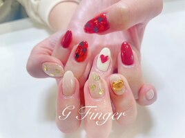 アシメハートホロネイル♪