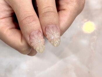 ぷくぷくフラワーネイル