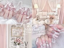 Milky nail/フィルイン/長さだし/スカルプ/持ち込み/マグネット/ワンホンネイル