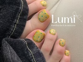 夏ネイル　ドット