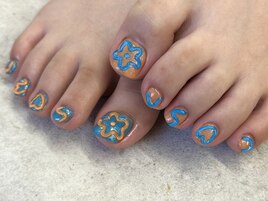 オレンジ×ブルー 10本アート