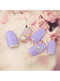 マットツイードリボンネイル