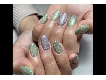 ヘアーアンドネイル ルシア(Hair&Nail Lucia)/ラメワンカラーネイル！