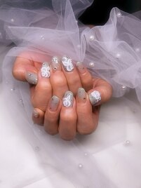 エンボスフラワーネイル