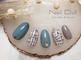 くすみカラーツイード