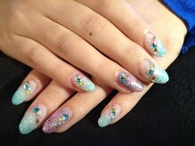 オーロラ(AurorA)/夏・海・水面・泡ネイル