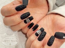 ロフティーネイル 駒川店(Lofty Nail)/ブラック×リング×レオパード