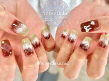 スノーフレーク(Snowflake)/10月季節定額デザイン☆抹茶ラテ