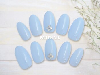 ファストネイル 高崎駅前店(FAST NAIL)/チーク 白ネイル 【11865】