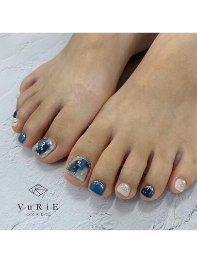 2025年冬】塗りかけ ブルー フットのネイルデザイン集｜人気順  