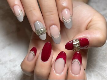 レディグリッター(Lady glitter)/アシメカラーフレンチ