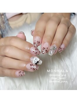 モナールアンド(MONNAL&)/キティ×レオパードネイル♪