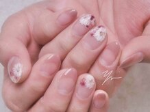 ネイルズ バイ ユイ 外苑前(Nails by Yui)/手描きフラワーフレンチネイル