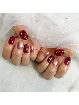 アゲート(Agate)/秋ネイル