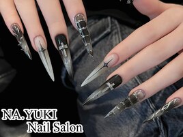 黒クロム十字架かっこいいネイル